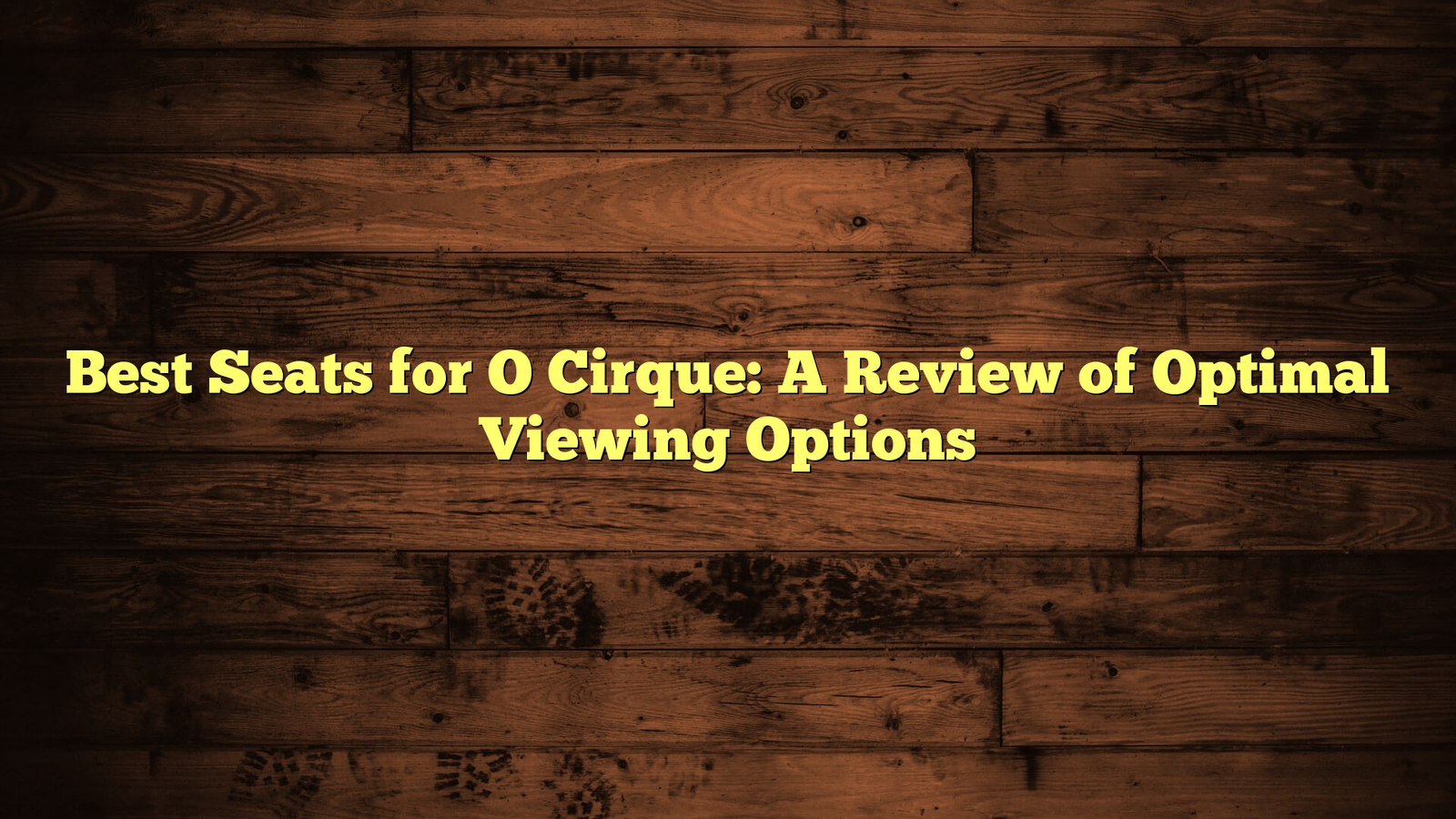 Best Seats for O Cirque: A Review of Optimal Viewing Options