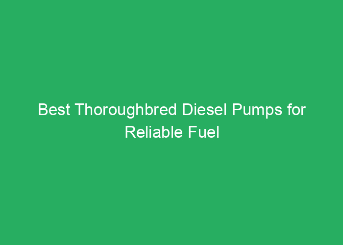 Best Thoroughbred Diesel Pumps for Reliable Fuel Delivery
