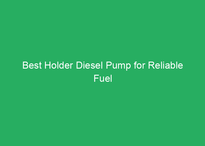 Best Holder Diesel Pump for Reliable Fuel Dispensing