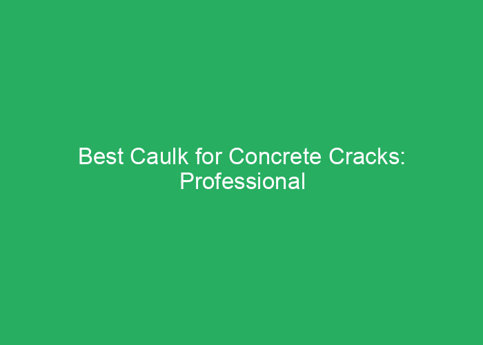 Best Caulk for Concrete Cracks: Professional Reviews and Recommendations