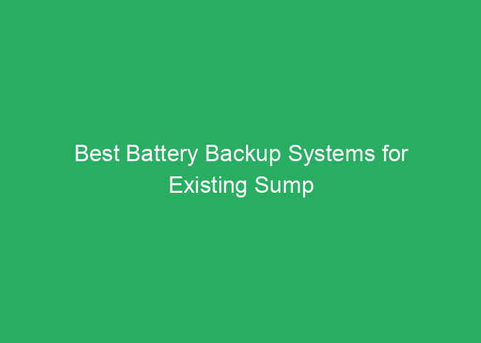 Best Battery Backup Systems for Existing Sump Pumps Review