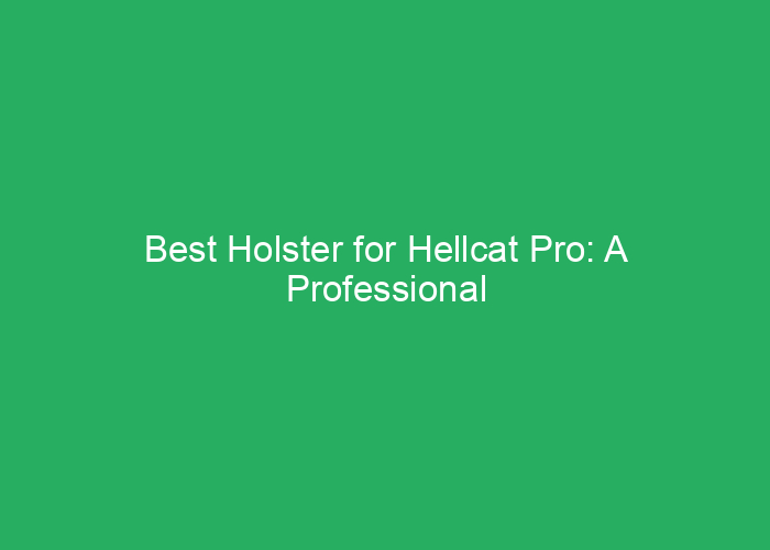Best Holster for Hellcat Pro: A Professional Review