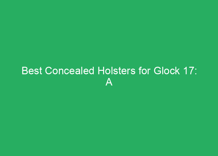 Best Concealed Holsters for Glock 17: A Professional Review
