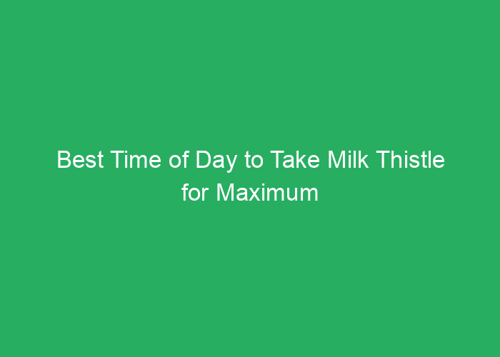 Best Time of Day to Take Milk Thistle for Maximum Benefits