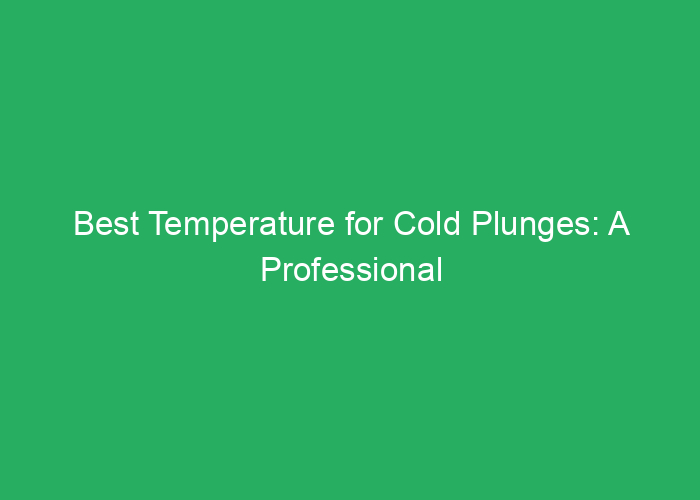 Best Temperature for Cold Plunges: A Professional Guide